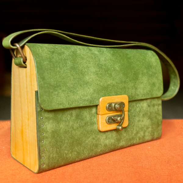 Wood and Leather Purse